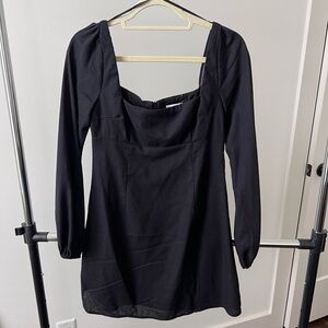 Princess Polly Black Linen Dress